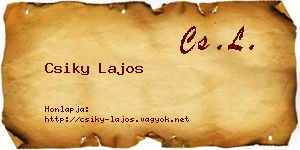 Csiky Lajos névjegykártya