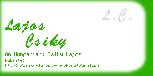 lajos csiky business card